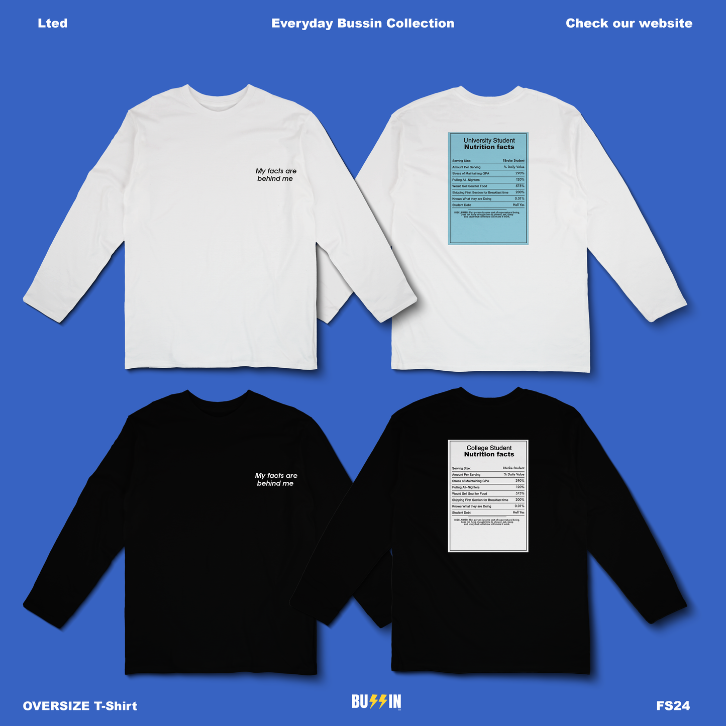 Student Nutition Fact Long Sleeve