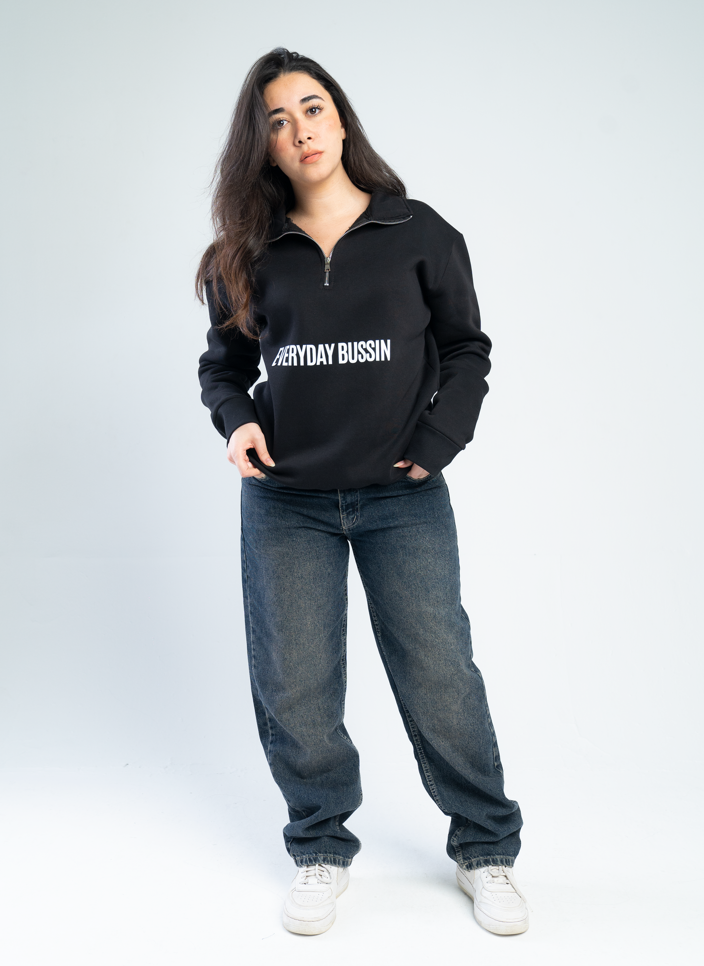 'Everyday Bussin' Quarter zipper sweatshirt