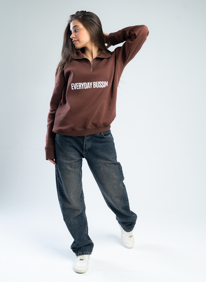 'Everyday Bussin' Quarter zipper sweatshirt